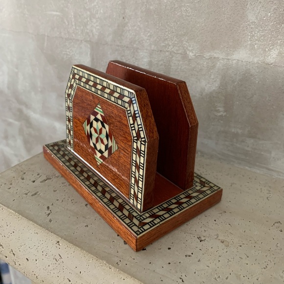 ❤️Wood Inlay Napkin Holder - Picture 2 of 8